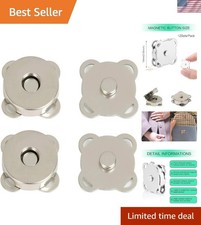 Versatile 15mm Magnetic Snaps for Crafts - 12 Sets Silver Closure Fasteners