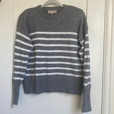 Grey and White Stripped Philosophy Sweater in...