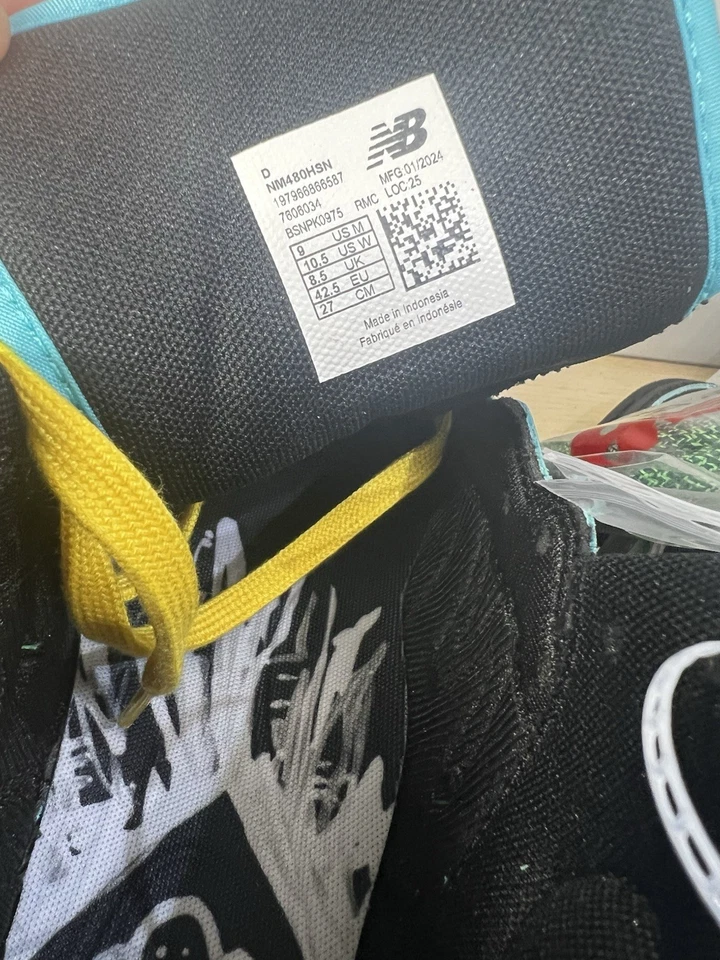 New Balance Natas Kaupas x Numeric 480 High Black Lime Green Men’s Size 9 NWT - Image 4 of 4