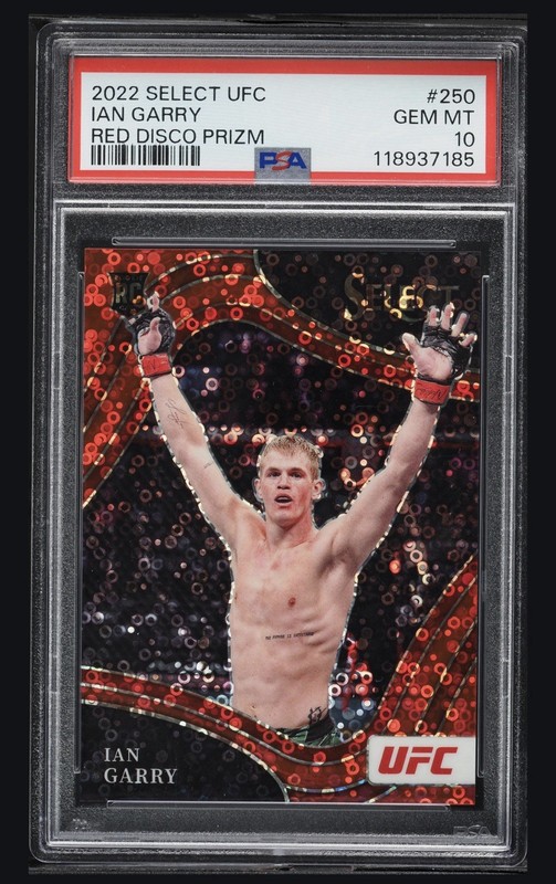 2022 Panini Select UFC  Octagonside Ian Machado Garry Red Disco Prizm /99 PSA 10
