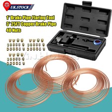 3x 25ft Copper Brake Pipe Hose Line 3/16'' SAE Brake Pipe Nickel Flaring Tools