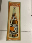 Vintage Nichol Kola Embossed Tin 5 Cent Bottle Sign Taste Sensation