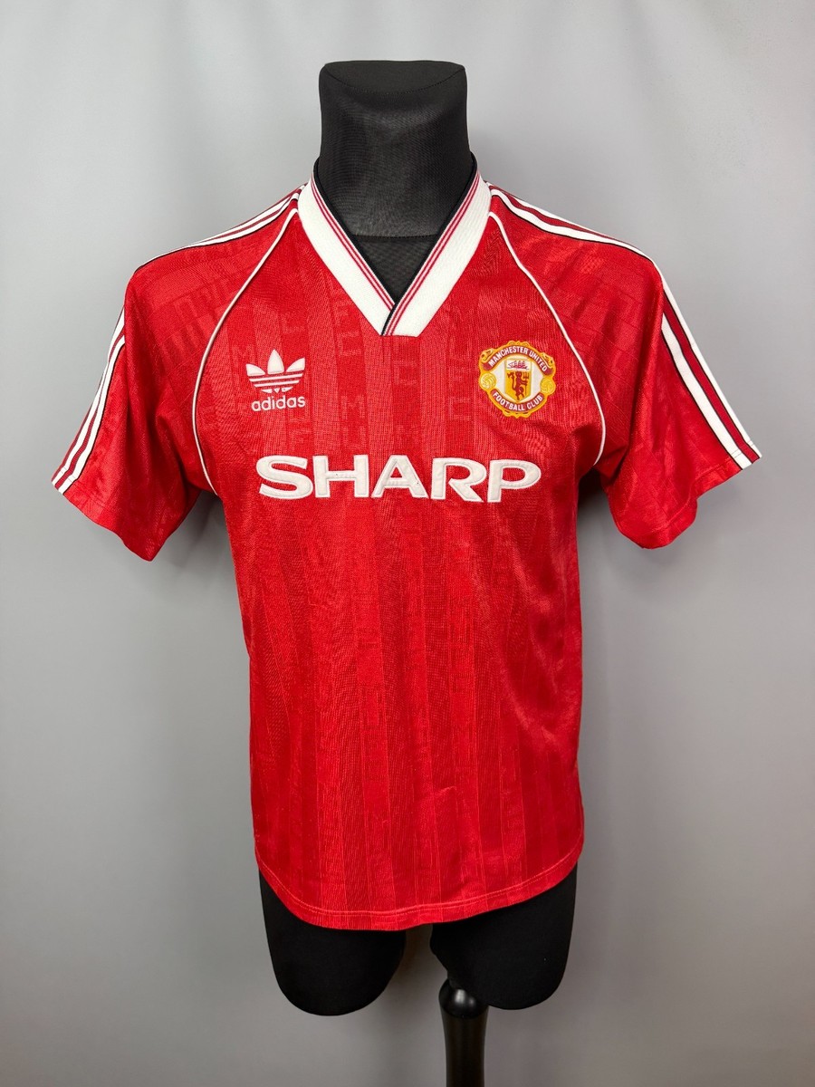 MANCHESTER UNITED 1988 1990 HOME SHIRT FOOTBALL SOCCER ADIDAS