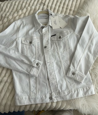 Calvin Klein Men/unisex Jean Jacket New With Tags White Sz M