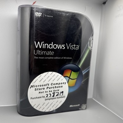 Rare Microsoft Windows Vista Ultimate Retail Box 32 & 64-bit with Key