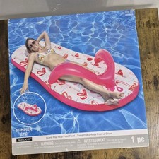Ashland Beach Flip Flop 71-in Inflatable Pool Float Lounge Summer Flamingo Pink