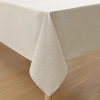 Tischdecke Abwaschbar Leinenoptik Eckig 140X220Cm Beige Lotuseffekt