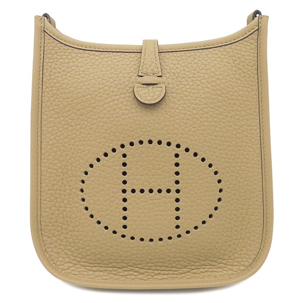 HERMES Shoulder Bag Evelyn TPM 16 Long Taurillon Clemence  Pushiere Silver