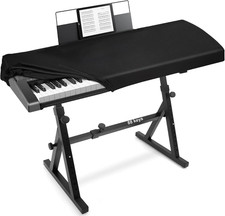Premium Piano Keyboard Dust Cover with Music Stand 88 Keys Leather Black