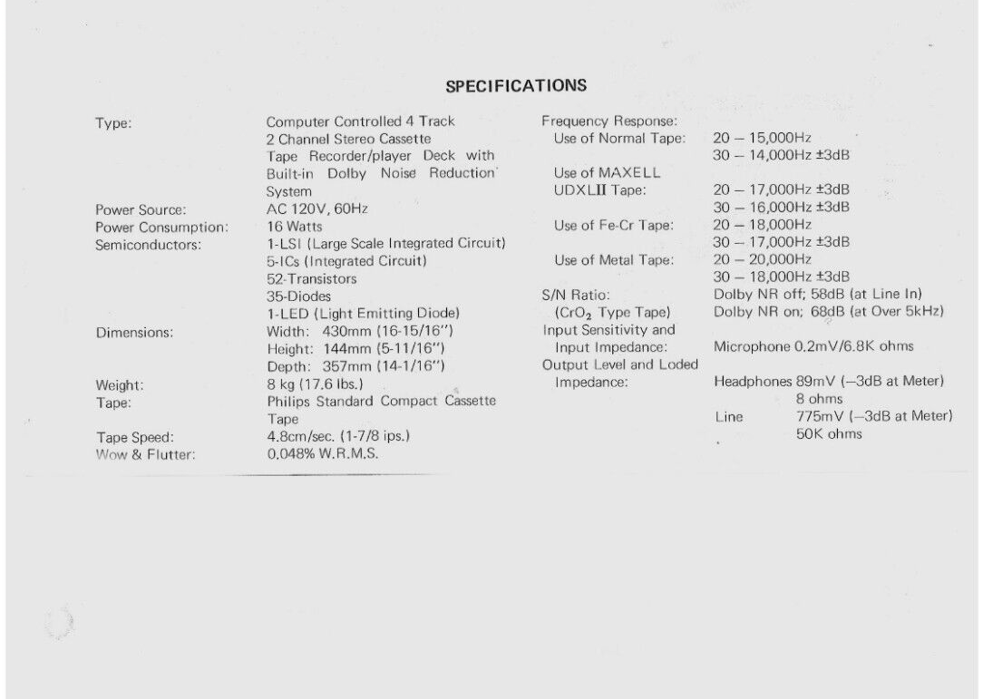 Vintage SHARP RT4488 Stereo Cassette Deck, Professionally serviced eBay