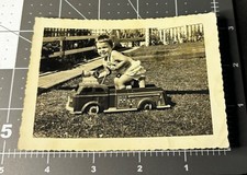 1950s FIRE TRUCK Pedal Car TOY Antique Snapshot PHOTO