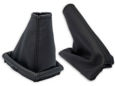 SCHALTMANSCHETTE HANDBREMSSACK FUR FORD FOCUS C-MAX 2003-2006 NATURLEDER SCHWARZ