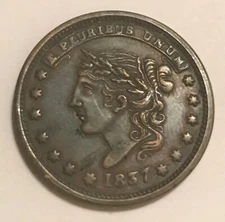 1837 hard times token , XF