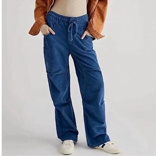 NWT Free People Modern Love Pull On Cord Jeans Wide Leg Baggy Pants Small