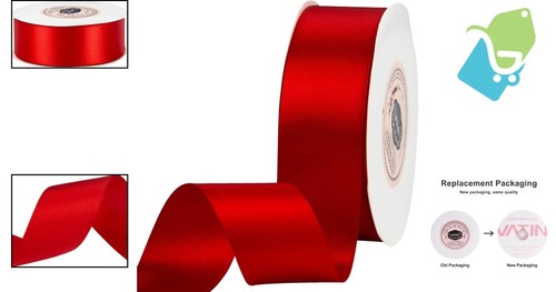 Elegant Double-Faced Red Satin Ribbon 1.5" Wide - 50 Yards for Crafts & Weddings - Picture 2 of 11