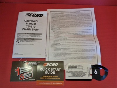 Echo CS-310 Chain Saw Original OPERATORS MANUAL & PAPERS | eBay