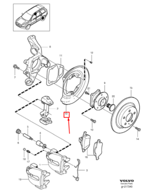 VOLVO XC90 I MK1 Staubschutz für Hinterradbremse 8634730 NEU
