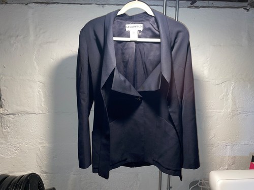 Veste de costume blazer vintage taille 40 Lagerfeld 100% laine laine Karl Made in France - Photo 13/18