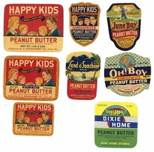 Peanut Butter Bottle Label Collection, Set of 8 Labels, Jar