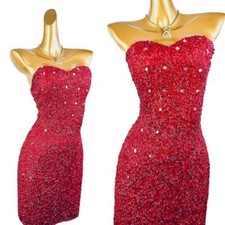 Vintage VTG 90s beaded dress Scala Dress Strapless