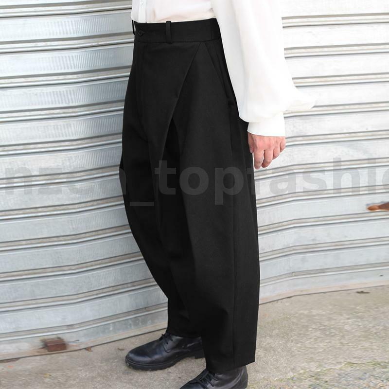 Men Vintage Japanese Casual Harem Chino Pants Loose Hippie