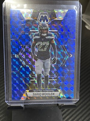 2023 Panini Mosaic Tariq Woolen 223 Blue Prizm /99 Seattle Seahawks Color Match 