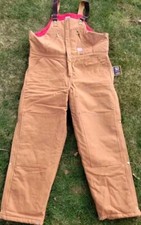 Carhartt Overalls Adult 46x32 Brown Double Knee Workwear Mens