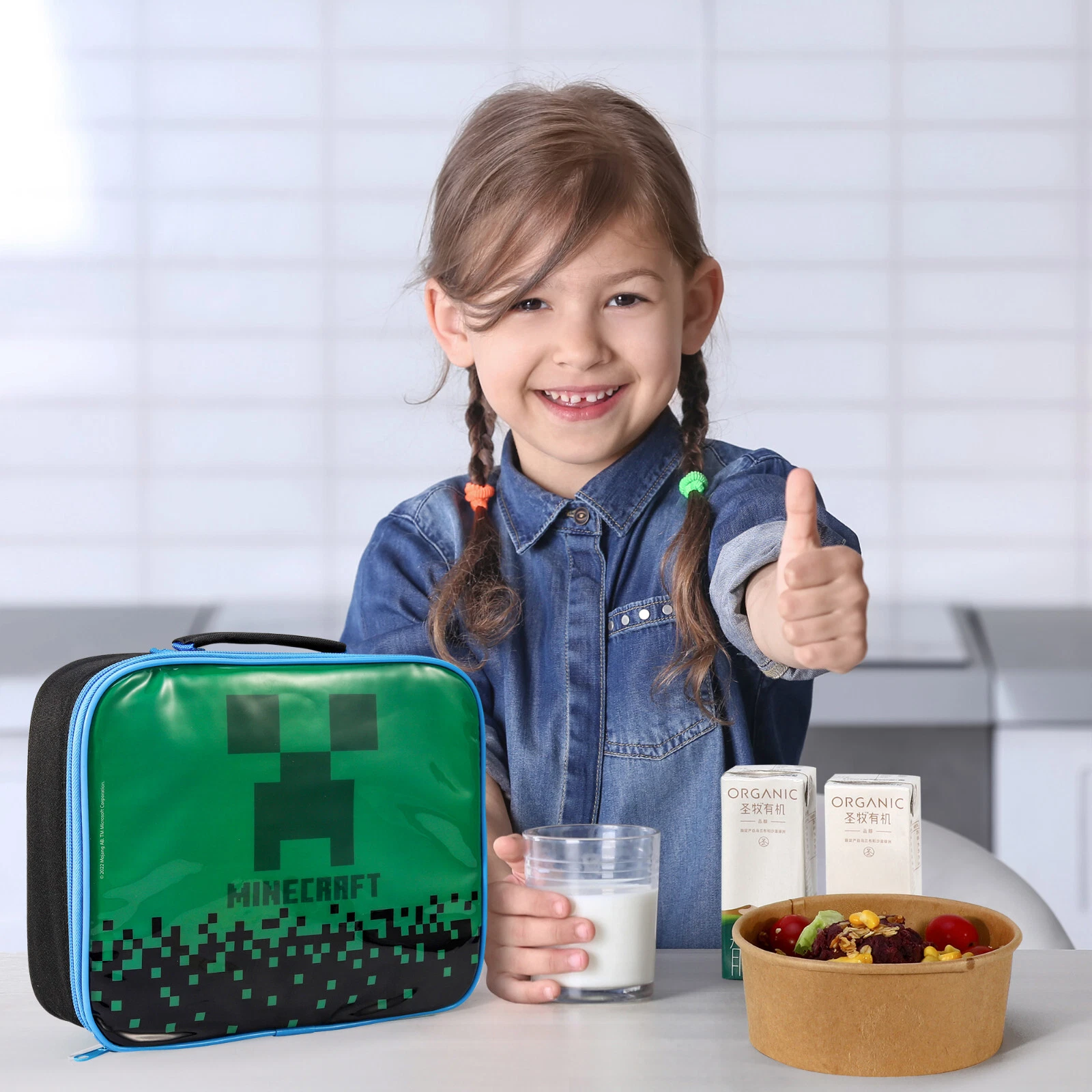 Minecraft Rectangular Insulated Lunch Bag for Kids, BPA Free