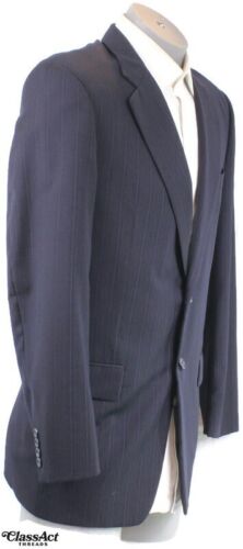 Hickey Freeman Men’s Wool 2 Piece Suit Blue Striped 39R Pleated Fronts 34" Waist - Picture 4 of 10