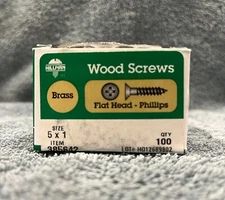 SOLID BRASS #5 x 1" Long Phillips Wood Screws 100 pk   by Hillman