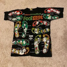 Vintage 90s Follow Positive Footsteps Tshirt Made in USA Single Stitch BLM - L