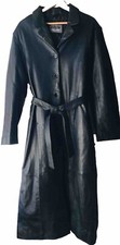 Aviatrix Leather Trench Coat 10/12 S Long Full Length 51” Matrix Goth Steampunk