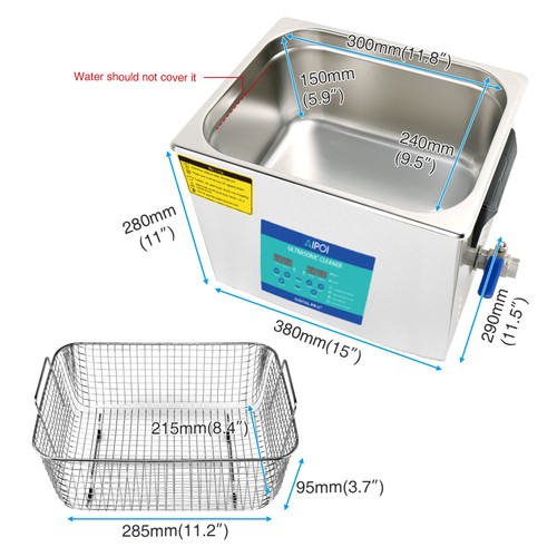 AIPOI Multipurpose Ultrasonic Cleaner 0.6l-30l Digital W/Heater Timer Bath - Bild 32 von 70