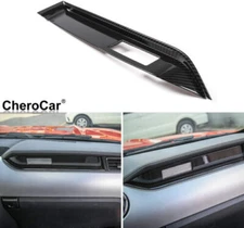 Black Carbon Fiber Co-pilot Dashboard Console Cover Trim For Ford Mustang 2015+