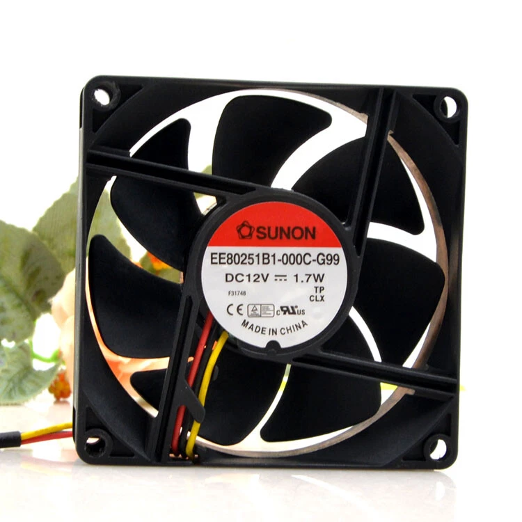 1pc SUNON EE80251B1-000C-G99 12V 1.7W 8025 8CM 3-wire Cooling Fan NEW - Image 2 of 4