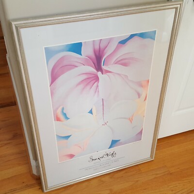 Vintage Georgia O'Keeffe Poster Paintings of Hawaii 1990 Framed