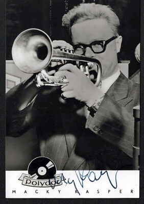 MACKY KASPER signierte AUTOGRAMMKARTE AK Vintage JAZZ Trompete MUSIK