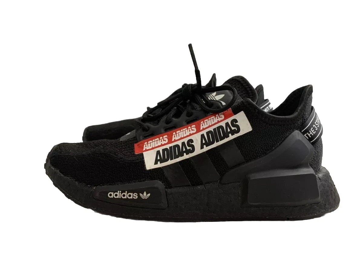 Adidas NMD R1 v2 Black Red Size 4.5 Fashion Sneakers Shoes