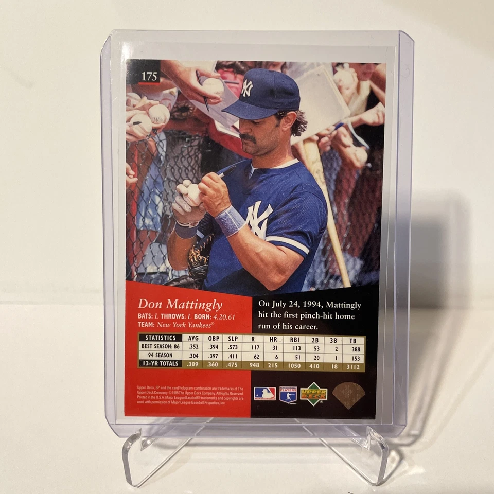 1995 SP - #175 Don Mattingly - Image 2 of 2