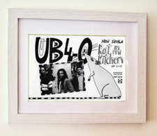 UB40+RAT IN MI KITCHEN+FRAMED ORIGINAL MUSIC PRESS SAD POSTER+1986