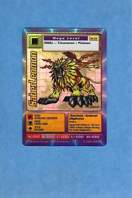 saberleomon holographic card Digimon SaberLeomon 1st Edition Holo/Foil Mega Level St-34 1999 Bandai Card