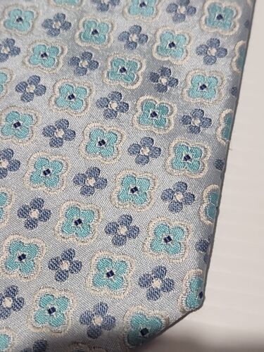 Hardy Amies Blue Floral 100% Silk Mens Classic Neck Tie Made in Germany - Picture 3 of 6