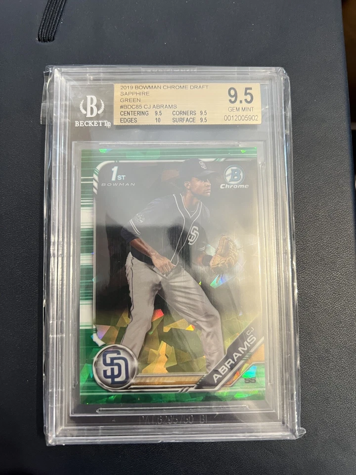 CJ Abrams Bowman Draft 2019 cromo zafiro #/50 verde BGS 9,5 Foto 2 de 4