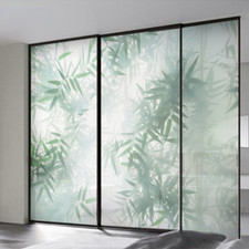 1X Frosted Glass Sticker Static Cling Chinese Bamboo Pattern Window Film Decor