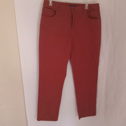 Bandolino Mandie Jeans Size 14 Rust Straight Leg High Waist Mom Stretch Pockets - Picture 1 of 8