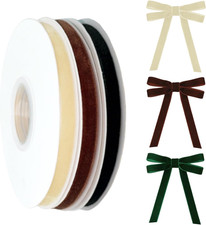 3 Rolls 30yards Velvet Ribbon,3/8 inch Velvet Ribbon for Gift Wrapping Crafts Ch