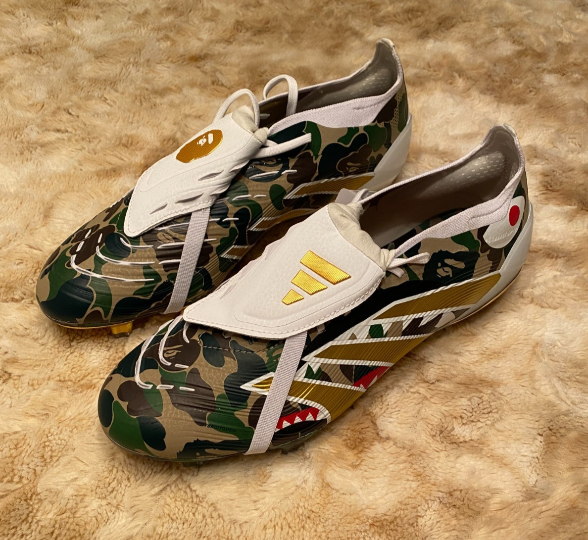 BAPE Adidas PREDATOR ELITE Foldover FG GREEN CAMO SIZE 9.5 CLEATS JS3104