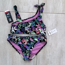 NEW SPEEDO FLORAL SWIM BIKINI SET 714060D SZ 16 KIDS - 0317