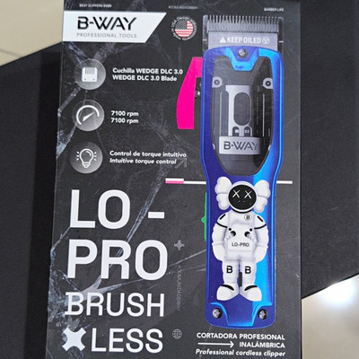 B-WAY LO-PRO Brushless Cordless Rechargeable Hair Clipper Blue w/ Guards