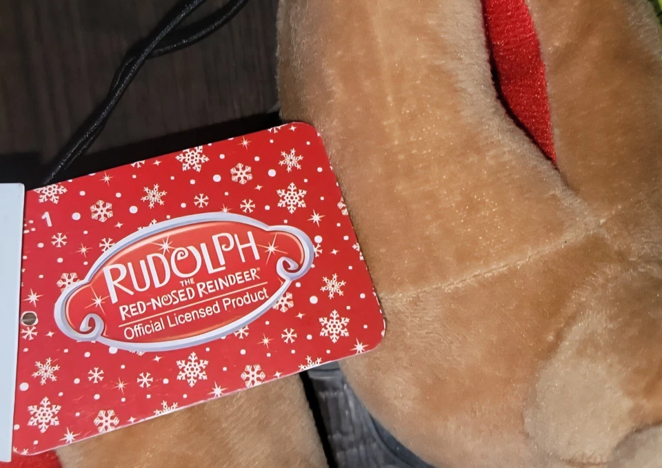 Zapatillas Niños Pequeños Talla 1 5 6 7 8 Navidad Rudolph La Nariz Roja Reno Niños Nuevas Foto 3 de 4